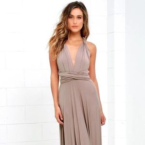 Lulus Tricks of the Trade Taupe Maxi Dress